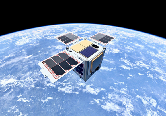 今秋に国際宇宙ステーションから放出される「ＤＥＮＤＥＮ－０１」。写真は展開式太陽電池パドルを広げたイメージ図＝いずれも関西大提供